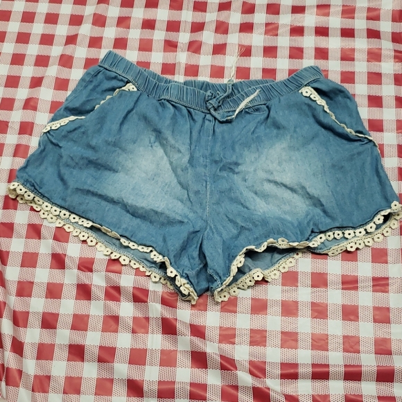 😻🛍Jordache blue lace shorts girls 14/16 - Picture 1 of 4